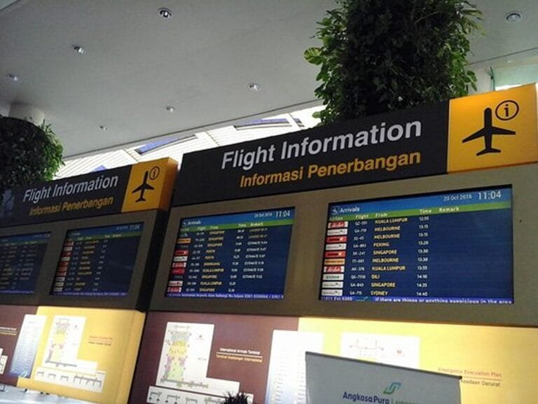Passenger at Ngurah Rai Airport preparing for an international flight from Bali